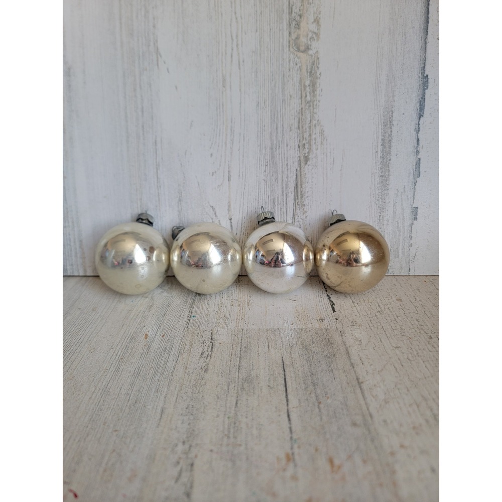 Vintage ball silver unique glass ornament Xmas set home decor figure tree